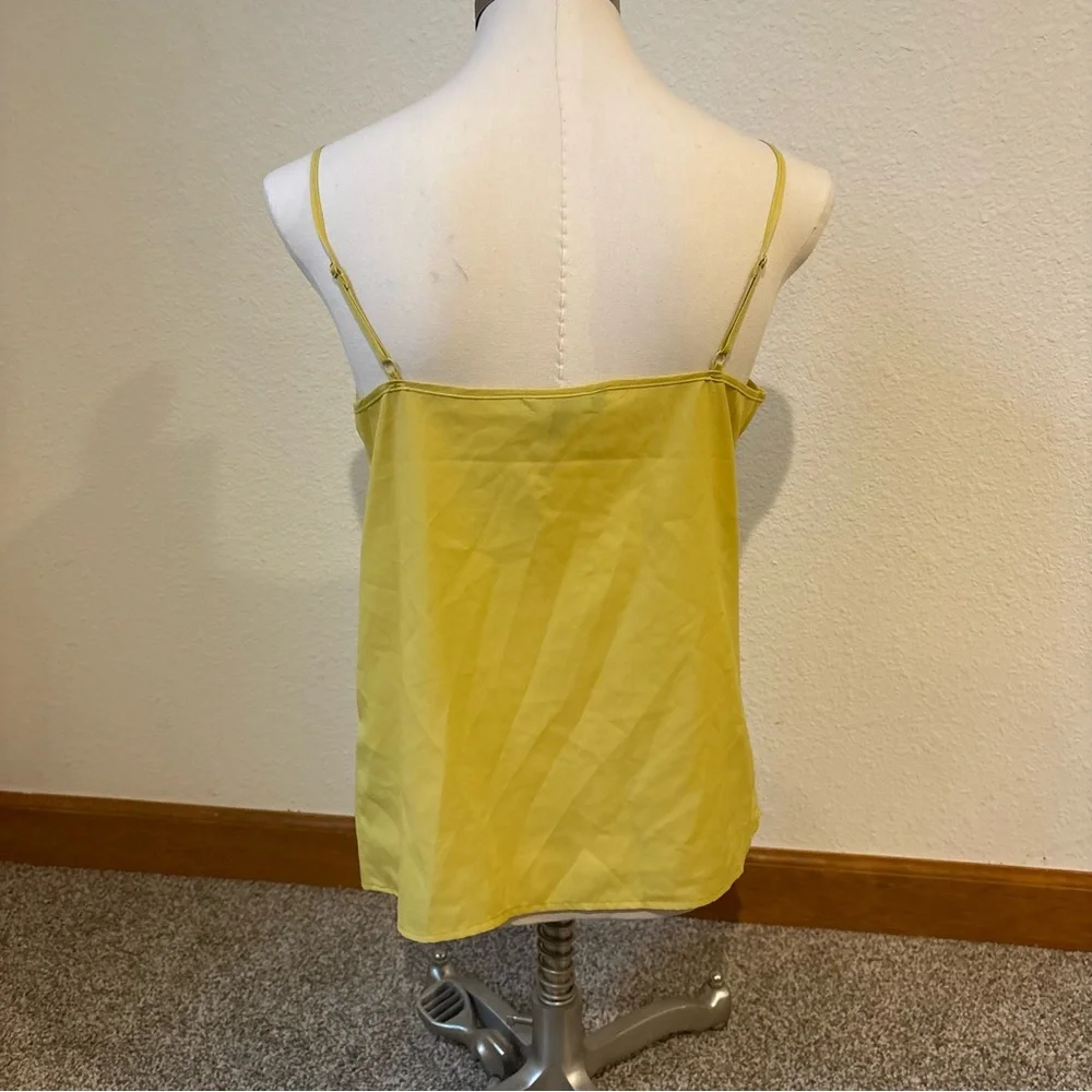 Banana Republic Sheer Swiss Dot Blouse Bright Mustard Yellow Women’s Small - Picture 9 of 12